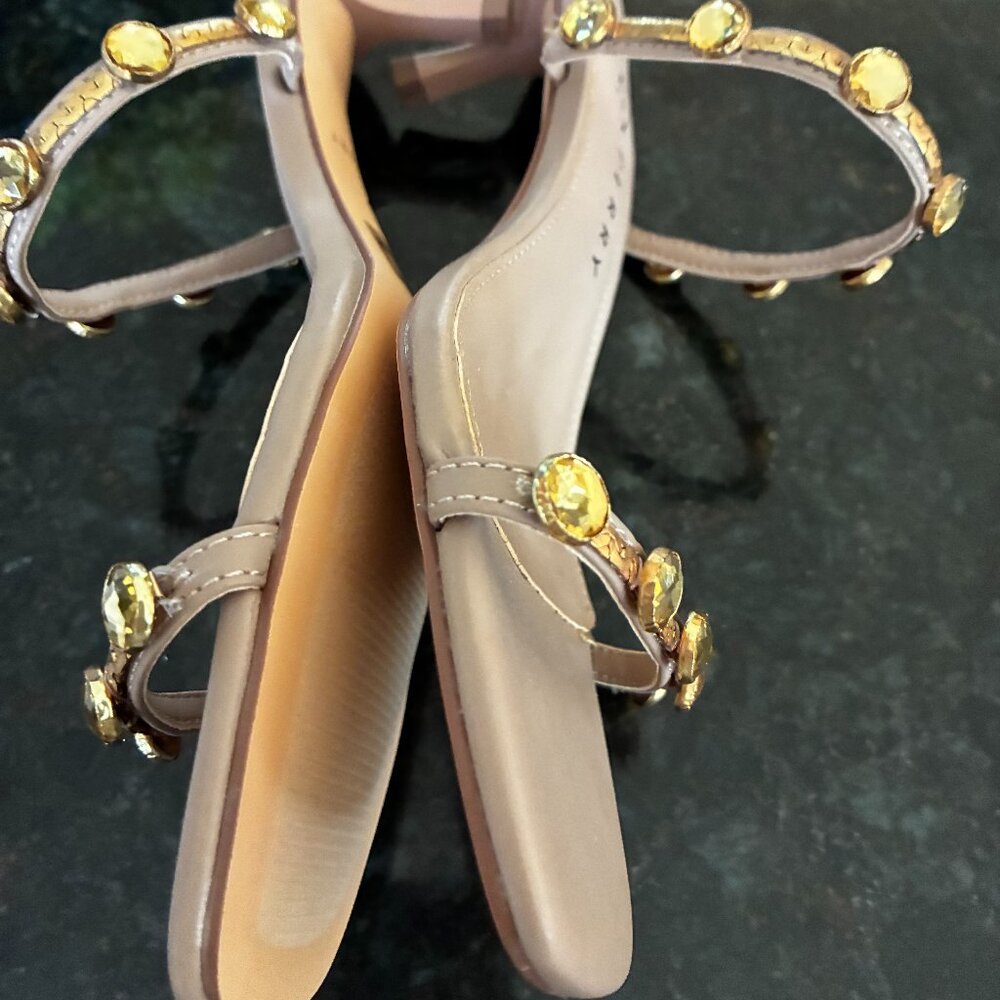 Katy Perry Shoes Women's The Ladie Gemstone Sandal Heeled Taupe 6.5-NEW; No Box - Picture 5 of 7